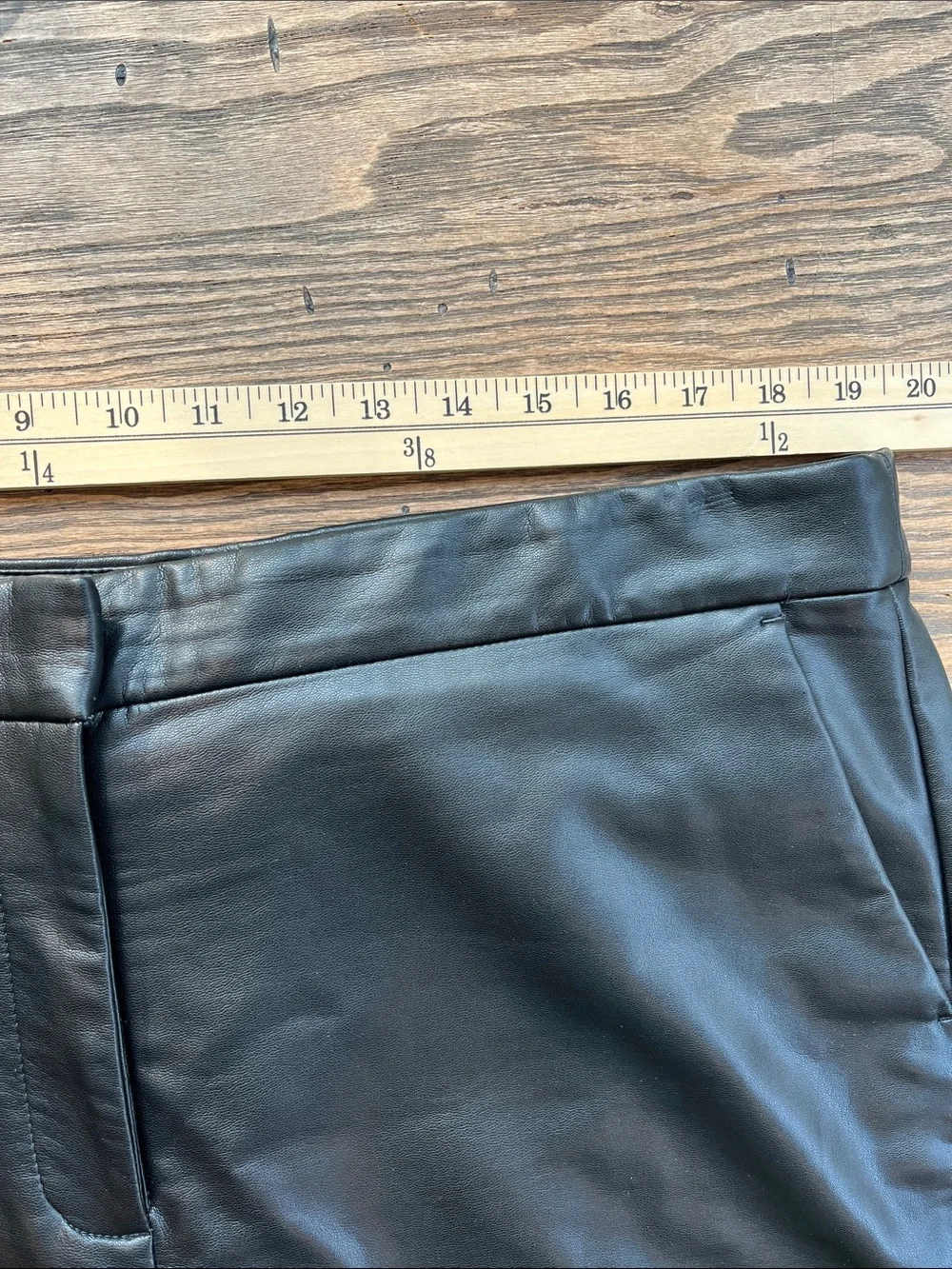 J. Crew Kate BU141 Black Faux Leather ankle Straight-Leg Pants size 16